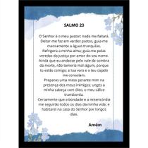 Salmo 23 em Quadro Decorativo Flores azuis Transforme Sua Decoração