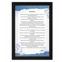Salmo 91 em Quadro Decorativo Flores azuis Decoração em Fé