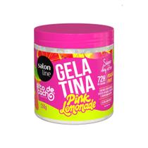Salon Line Gelatina Tô de Cacho 550g Fixação Forte Pink Lemonade