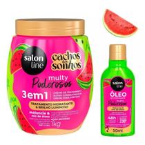 Salon Line Kit Melancia Cachos dos Sonhos Multy Poderosos 1kg + Óleo Reparador de 50ml Salon Line Kit Melancia Cachos dos Sonhos Multy Poderosos 1kg + Óleo Reparador de 50ml