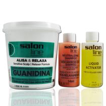 Salon Line - Relaxer Guanidina p/ Cabelos Médios - Relaxamento, Ativador e Neutralizante