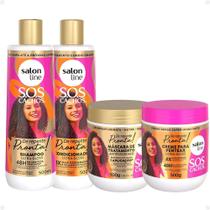 Salon Line Sos Cachos De Repente Pronta!: Shampoo, Condicionador, Máscara e Creme para Pentear