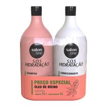 SalonLine Kit Sh + Cond SOS Hidratação Óleo de Rícino 1L