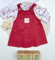 Salopete Bebê com Body Manga Longa Estampado Mundi