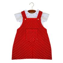 Salopete Conjunto Jardineira Vestido Saia Malha 100% Algodão para Bebê Menina 02Peças Salopete Conjunto Jardineira Vestido Saia Malha 100% Algodão para Bebê Menina 02Peças