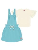 Salopete Infantil Cinti Verão Azul com Blusa Estrela