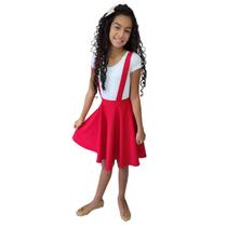 Salopete Infantil Godê Duplo Vermelha