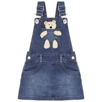 Salopete Infantil Look Jeans c/ Urso Jeans Salopete Infantil Look Jeans c/ Urso Jeans