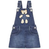 Salopete Infantil Look Jeans c/ Urso Jeans