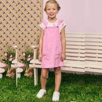 Salopete Infantil Sarja Pita e Blusa Malha Power Ursinha Tam 4 a 14 - Infanti