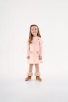 Salopete Infantil Up Baby Inverno Rosa com Blusa Manga Longa