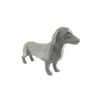 Salsicha Cachorro Geométrico Decoração 3D 10 Cm - Cinza