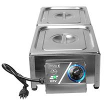 Salsicheira Elétrica Hot-dog 2 Cubas 5kg Cada 10kgs C/ Tampa 220v