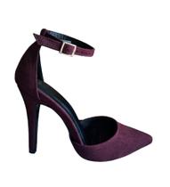 Salto Alto Scarpin Fino 10 Cm Com Fivela Ajustável Casual