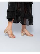 Salto bloco feminino modelo tamanco strass 2 em 1