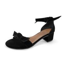 Salto Feminino 4,5cm Sandália Laço Bico Redondo Moda Casual JCL STORE