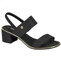 Salto Sandália Beira Rio Feminina Baixo Bloco Grosso Conforto Original Casual Festa Médio Tira Moda Calce Fácil Elástico Leve Detalhe Macia Elegante
