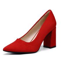 Saltos IDIFU IN3, camurça vermelha, bico fechado para mulheres, salto de 8 cm Saltos IDIFU IN3, camurça vermelha, bico fechado para mulheres, salto de 8 cm