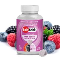 SaltStick Electrolyte FastChews 120 eletrólitos mastigáveis mistos de frutas vermelhas Comprimidos de sal para corrida e hidratação, Electrolyte Chews 120 unidades