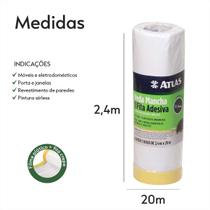 Salva Pintura Plastico Filme Mascaramento Antirespingo Atlas