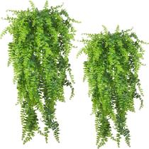 Samambaias artificiais suspensas, plantas Antspirit, 32 cm, pacote com 2 unidades, verdes Samambaias artificiais suspensas, plantas Antspirit, 32 cm, pacote com 2 unidades, verdes