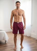 Samba Canção Masculino Vinho Algodão Conforto Clássico Samba Canção Masculino Vinho Algodão Conforto Clássico