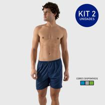 Samba Canção Shorts de Dormir Kit 2 Unidades em Malha Linha Noite