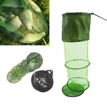 Sambura Guarda Peixe Grande Com Fixador Pesca 1,40mts Dobravel Rede Bolsa