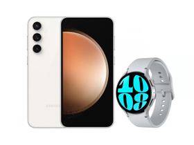 Samsung Galaxy S23 FE 5G 128GB + Smartwatch - Watch6 LTE 44mm Prata
