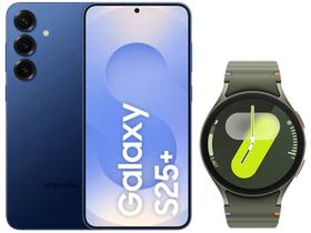 Samsung Galaxy S25+ 5G 512GB Galaxy AI Azul - Marinho + Smartwatch Watch7 44mm Verde