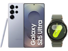 Samsung Galaxy S25 Ultra 5G 512GB Galaxy AI - Titânio Azul + Smartwatch Watch7 44mm Verde 32GB