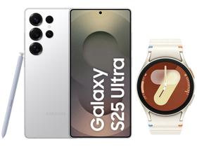 Samsung Galaxy S25 Ultra 5G 512GB Galaxy AI - Titânio Prata + Smartwatch Watch7 40mm Creme