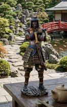 Samurai Japonês Guerreiro Ninja Resina Premium Grande 41 Cm Samurai Japonês Guerreiro Ninja Resina Premium Grande 41 Cm