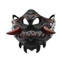 Samurai Oni Demon Mask Halloween Horror Cosplay Engrossar Adereços De Fantasia De Festa De Plástico