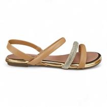 Sand beira rio 8367641 flat tira strass