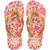 Sand.hav.kids flores bege/dourado 25/6