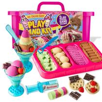 Sand Play Set GirlZone Ice Cream Set com 1 kg de areia, 22 peças Sand Play Set GirlZone Ice Cream Set com 1 kg de areia, 22 peças