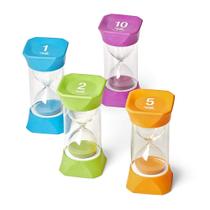 Sand Timer Set hand2mind Jumbo de 1, 2, 5 e 10 minutos (conjunto de 4)