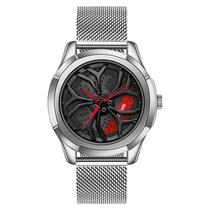 SANDA 1065 3D Hollow Wheel Dial Watch (prata vermelha)