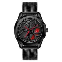 SANDA 1065 3D Hollow Wheel Dial Watch (preto vermelho)