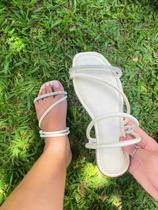 Sandalha feminina com tira de stress e regulador no calcanhar rasteirinha duas forma de usar.