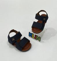 Sandália 16/20 Klin Infantil Marinho com Caramelo Estilosa e Confortável