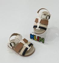 Sandália 16/20 Klin Infantil Off White com Capuccino Elegante e Confortável Sandália 16/20 Klin Infantil Off White com Capuccino Elegante e Confortável