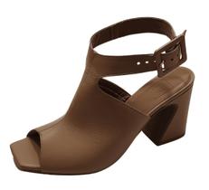 Sandália Alta Sandal Boot Couro Tan