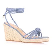 Sandália amarração, cor azul, marca UZA Sandália amarração, cor azul, marca UZA