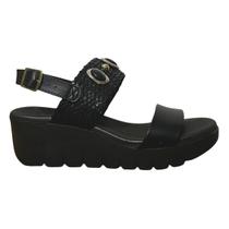 Sandália Anabela Casual Feminino Moleca 5536.110 Preto