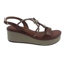 Sandália Anabela com Brilho Bebecê Marrom 4038443 - Pecan 40 Sandália Anabela com Brilho Bebecê Marrom 4038443 - Pecan 40