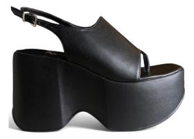 Sandália Anabela com Plataforma Solado Alto Flatform Meia Pata Chinelo Alto Vick