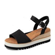 Sandália Anabela Diana TOMS Couro Preto Tamanho 36 Sandália Anabela Diana TOMS Couro Preto Tamanho 36