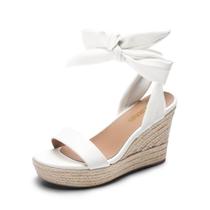 Sandália Anabela DREAM PAIRS Plataforma com Salto de 10 cm Branca Sandália Anabela DREAM PAIRS Plataforma com Salto de 10 cm Branca